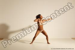 Underwear Gymnastic poses Woman Black Moving poses Slim medium brown Dynamic poses Academic